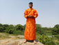 Custom-Made Layman Tibetan Brocade Long  Buddhist Robe,Monastery Style Bhutanese Prayer Costume Dress,Zen Spiritual Temple Clothing