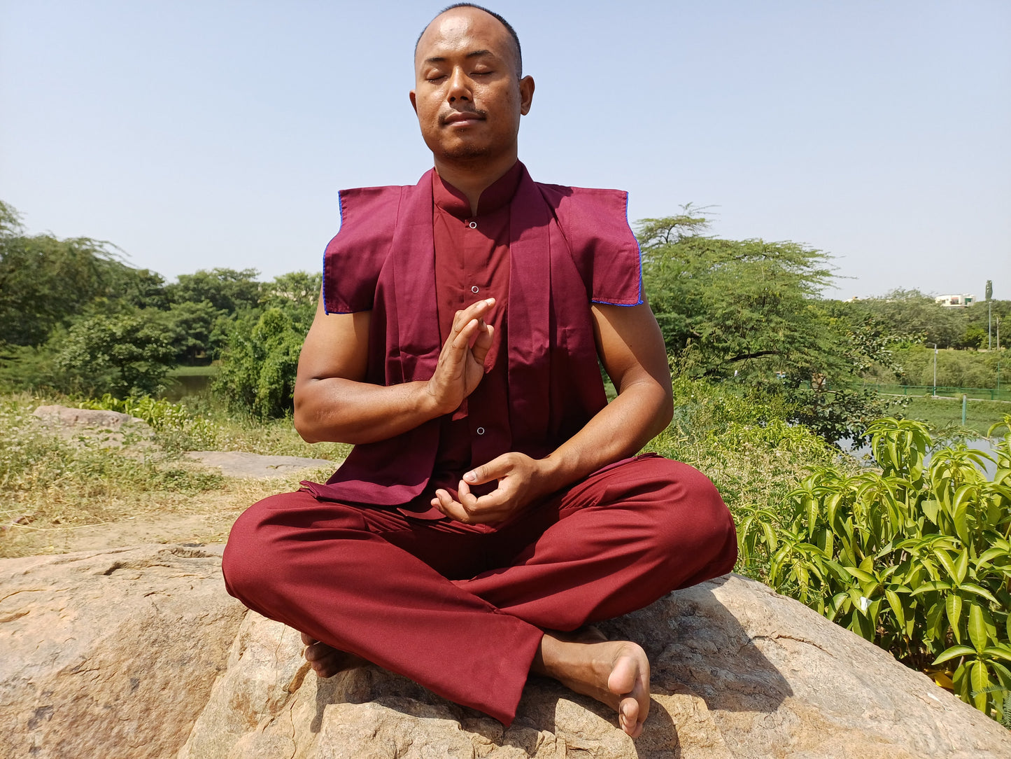 Layman's Tibetan Buddhist Robe Set,Layman Monastry Style Robe,Buddhist Meditation Dress,Buddhist Meditation Clothes,Layman robe unisex robe