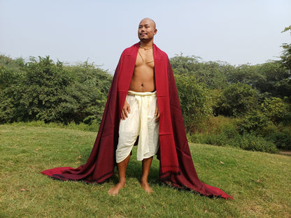 PADMANABH X-Large Handwoven Himalayan Angora Wool Buddhist Meditation Shawl,Himalayan Wool Prayer Blanket,Tibetan Prayer Wrap,Indian Shawl