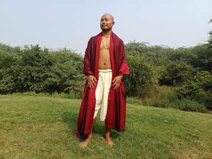 PADMANABH X-Large Handwoven Himalayan Angora Wool Buddhist Meditation Shawl,Himalayan Wool Prayer Blanket,Tibetan Prayer Wrap,Indian Shawl