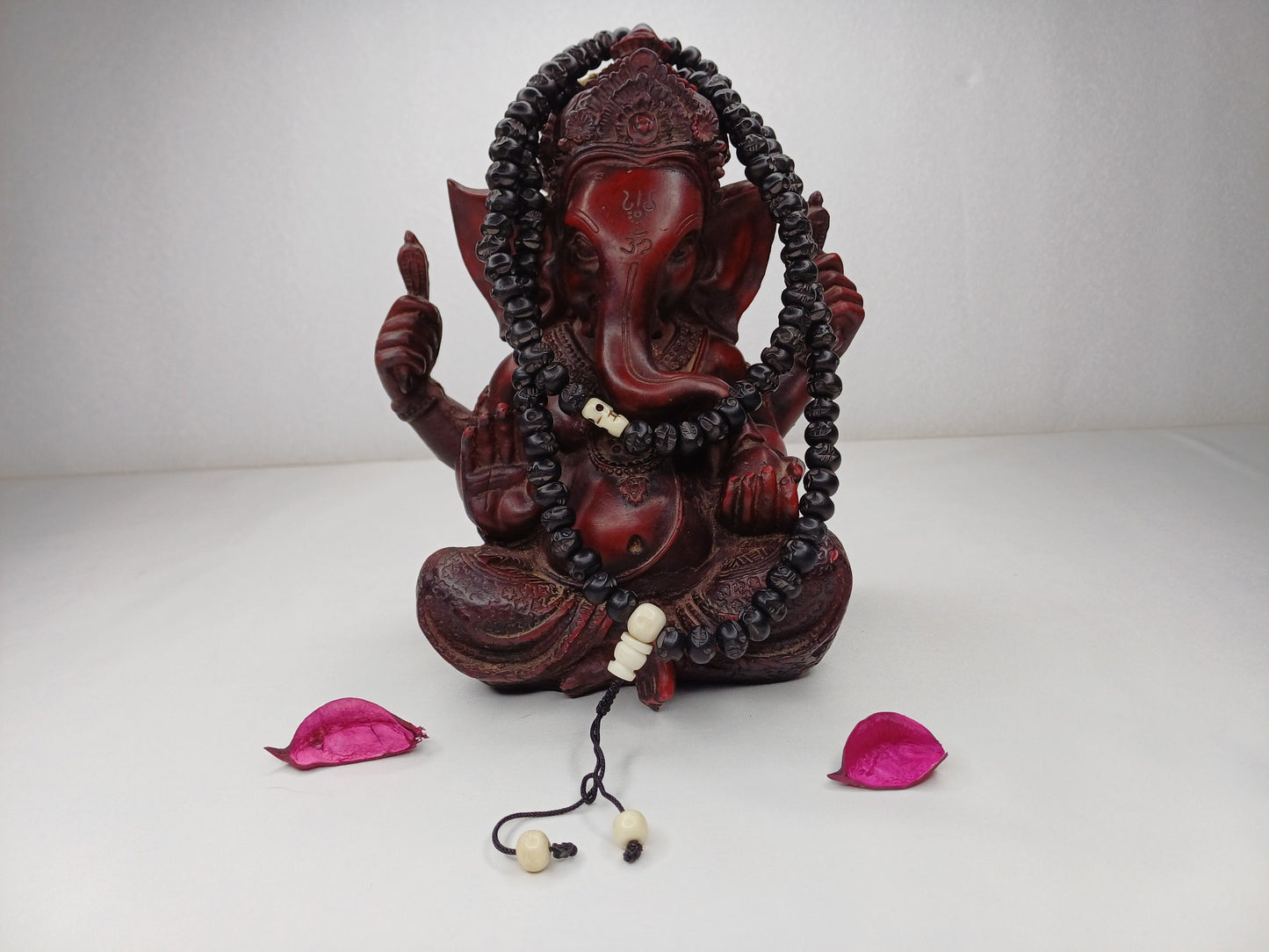 108 Handcarved Black Recycled Skull Bone Meditation Mala,bone necklace,Ethnic Bone Jewellery,Tibetan Buddhist Prayer Skull Bone Rosary