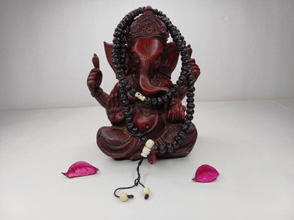 108 Handcarved Black Recycled Skull Bone Meditation Mala,bone necklace,Ethnic Bone Jewellery,Tibetan Buddhist Prayer Skull Bone Rosary