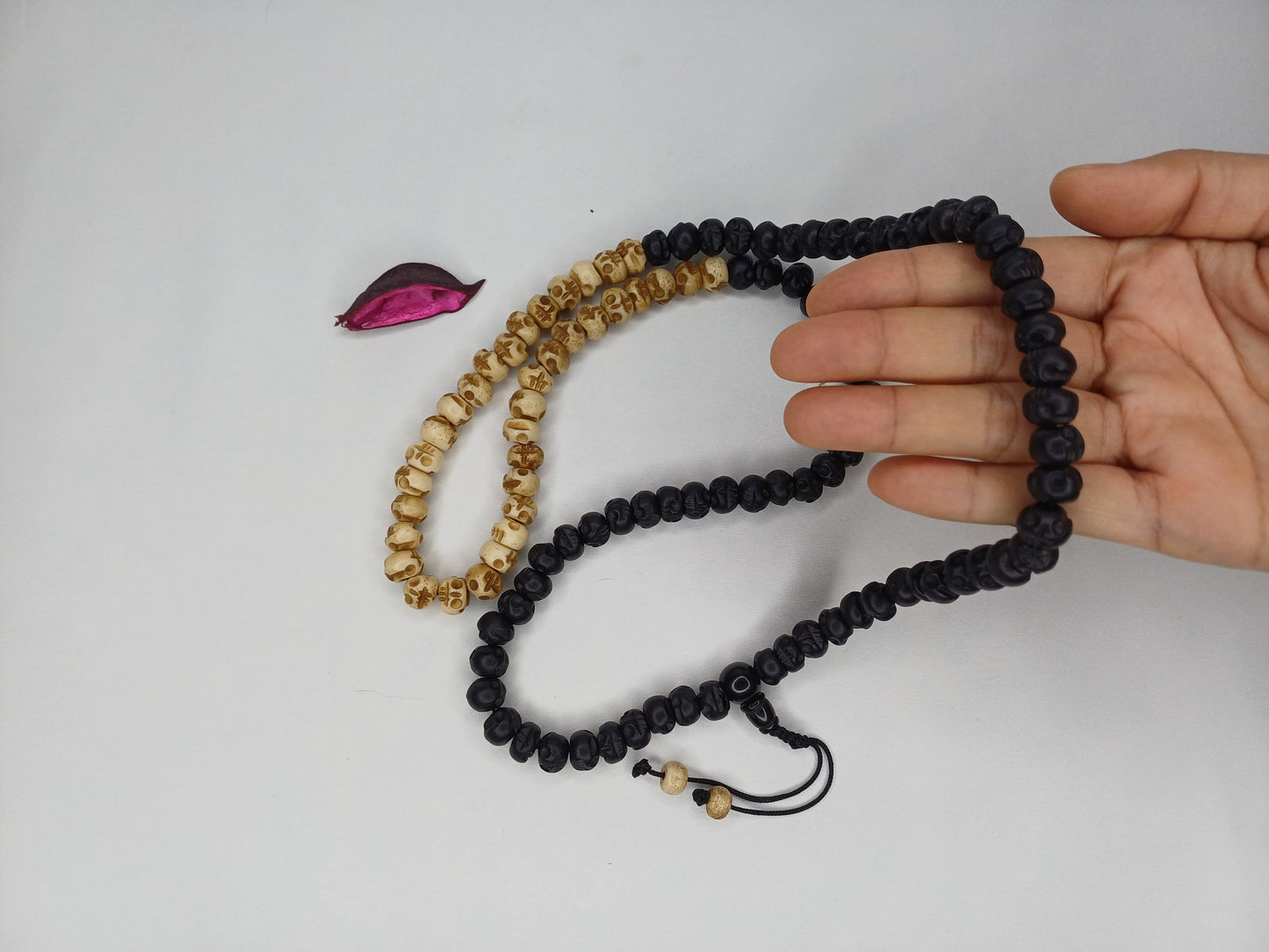108 Handcarved Skull Bone  Beads,Bone Meditation Mala, Antique bone necklace,Ethnic Bone Jewellery,Tibetan Buddhist Prayer Skull Bone Mala,