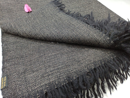 Yogi Extra Large Handwoven Dark Brown Himalayan Sheep Wool Meditation Shawl,Himalayan Prayer Blanket,Kullu Shawl,Ethnic Indian Prayer Shawl