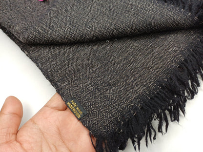 Yogi Extra Large Handwoven Dark Brown Himalayan Sheep Wool Meditation Shawl,Himalayan Prayer Blanket,Kullu Shawl,Ethnic Indian Prayer Shawl