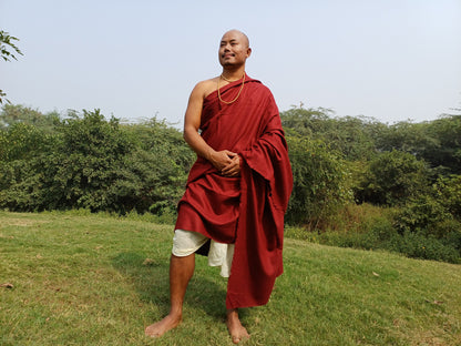 BODHI X-Large Handwoven Burgundy Red Buddhist Monk Pure Himalayan Angora Wool Meditation Shawl,Himalayan Prayer Blanket,Tibetan Prayer Wrap