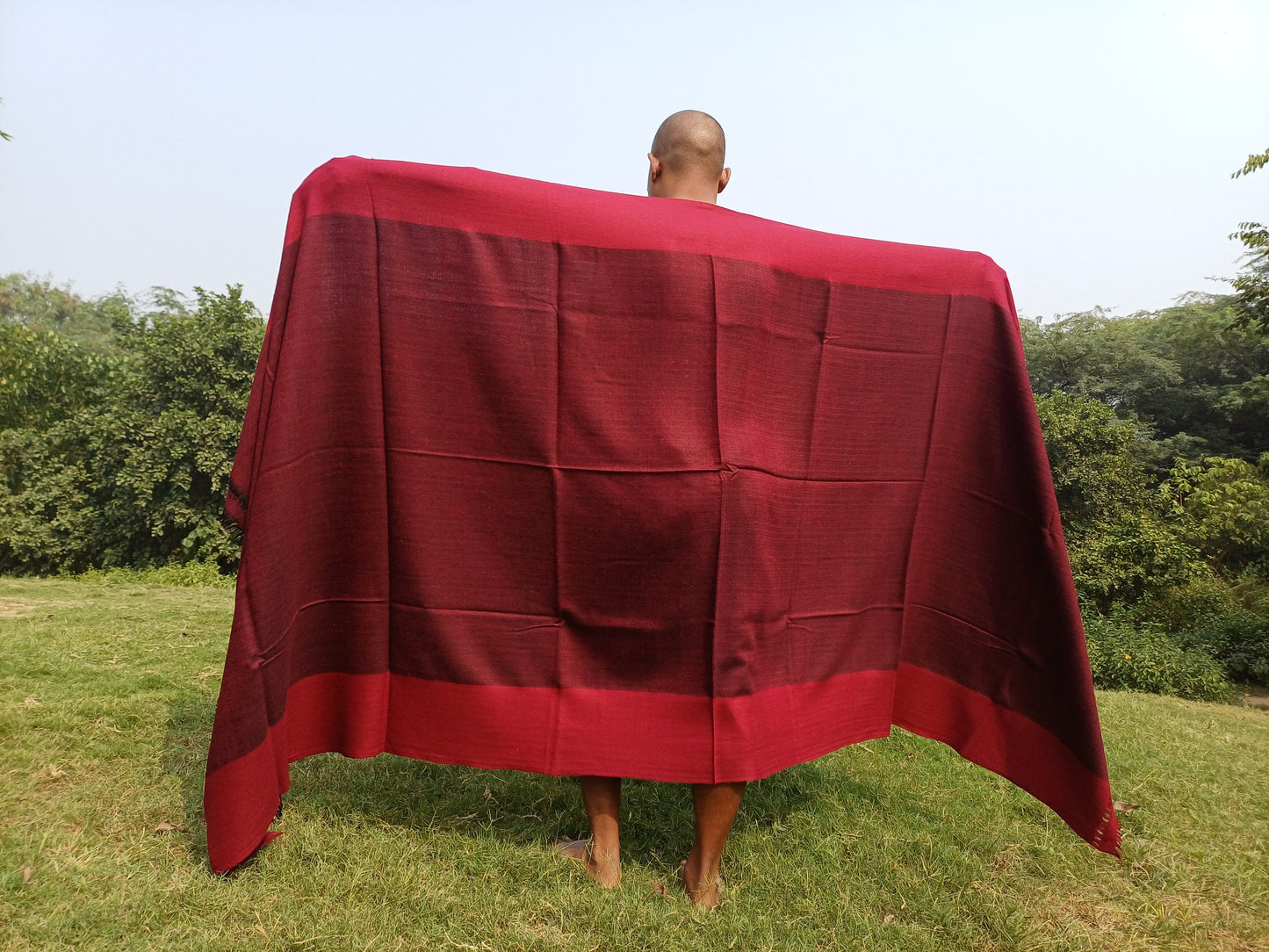 PADMANABH X-Large Handwoven Himalayan Angora Wool Buddhist Meditation Shawl,Himalayan Wool Prayer Blanket,Tibetan Prayer Wrap,Indian Shawl