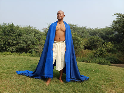 VEDA X-Large Handwoven Himalayan Yogi Pure Angora Wool Meditation Shawl,Himalayan Wool Prayer Blanket,Ethnic Indian Wool Prayer Wrap/Zen
