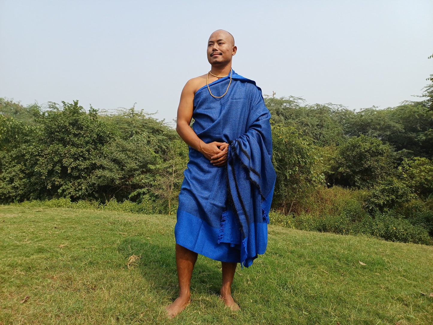 VEDA X-Large Handwoven Himalayan Yogi Pure Angora Wool Meditation Shawl,Himalayan Wool Prayer Blanket,Ethnic Indian Wool Prayer Wrap/Zen