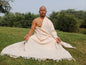 GARUDA Large Yogi Handwoven Beige Color Pure Himalayan Sheep Wool Meditation Shawl,Himalayan Prayer Blanket,Wool Indian Yoga Prayer Wrap/Zen