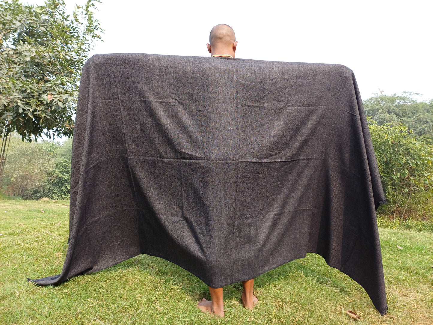 Extra-Large Yogi Handwoven Himalayan Sheep Wool Meditation Shawl,Himalayan Prayer Blanket,Himalayan Wool, Handmade Indian Yoga Prayer Wrap