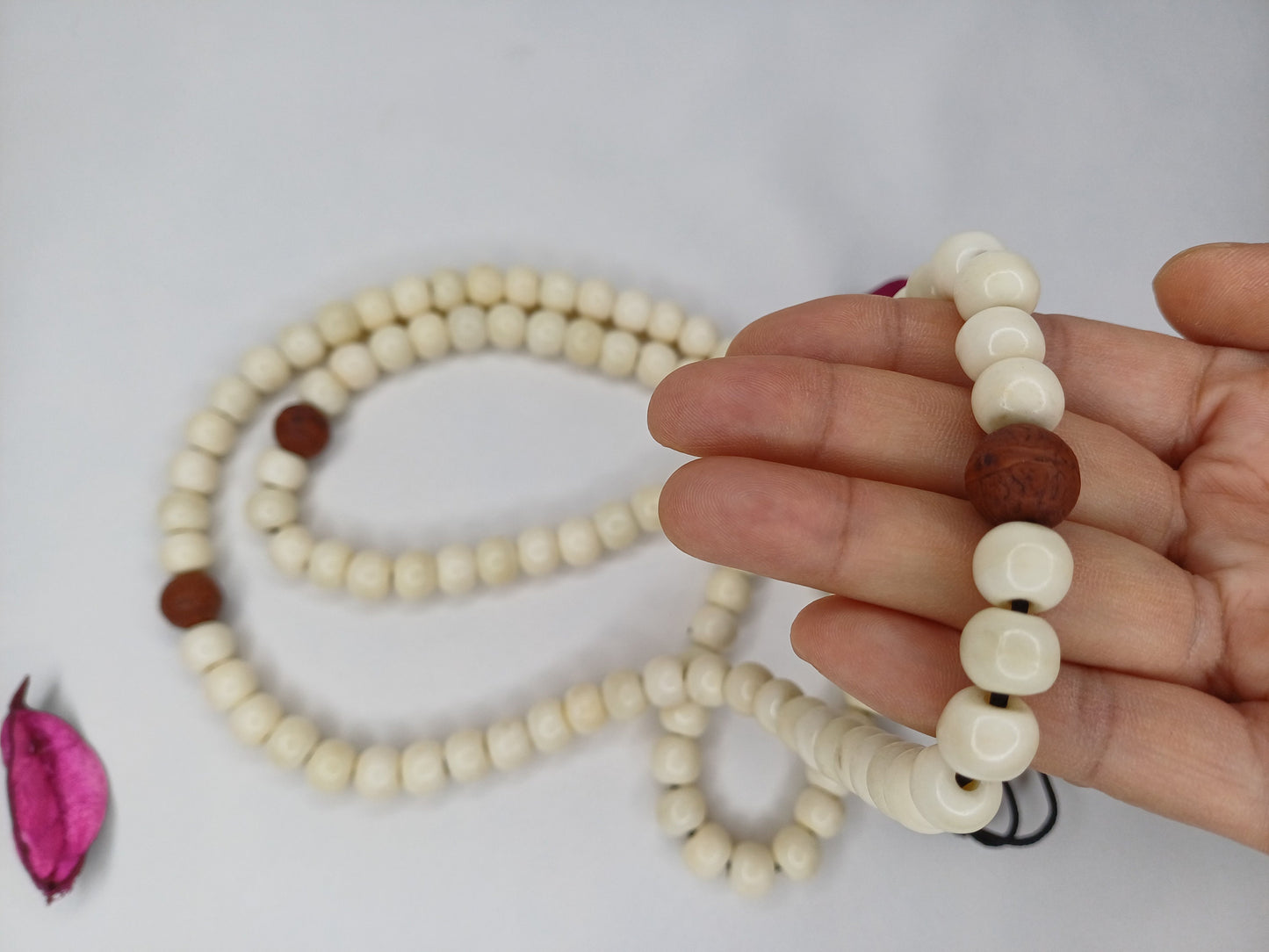 108 Handcarved Bone and Bodhi Beads Meditation Mala,bone necklace,Ethnic Bone Jewellery,Tibetan Buddhist Prayer Bone Rosary