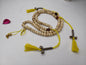 Handcrafted 108 Buddha Eye Yak Bone Meditation Mala With Yellow Counters Engraved Buddhist Prayer Beads,Tibetan Bone Rosary,Monk Prayer Mala