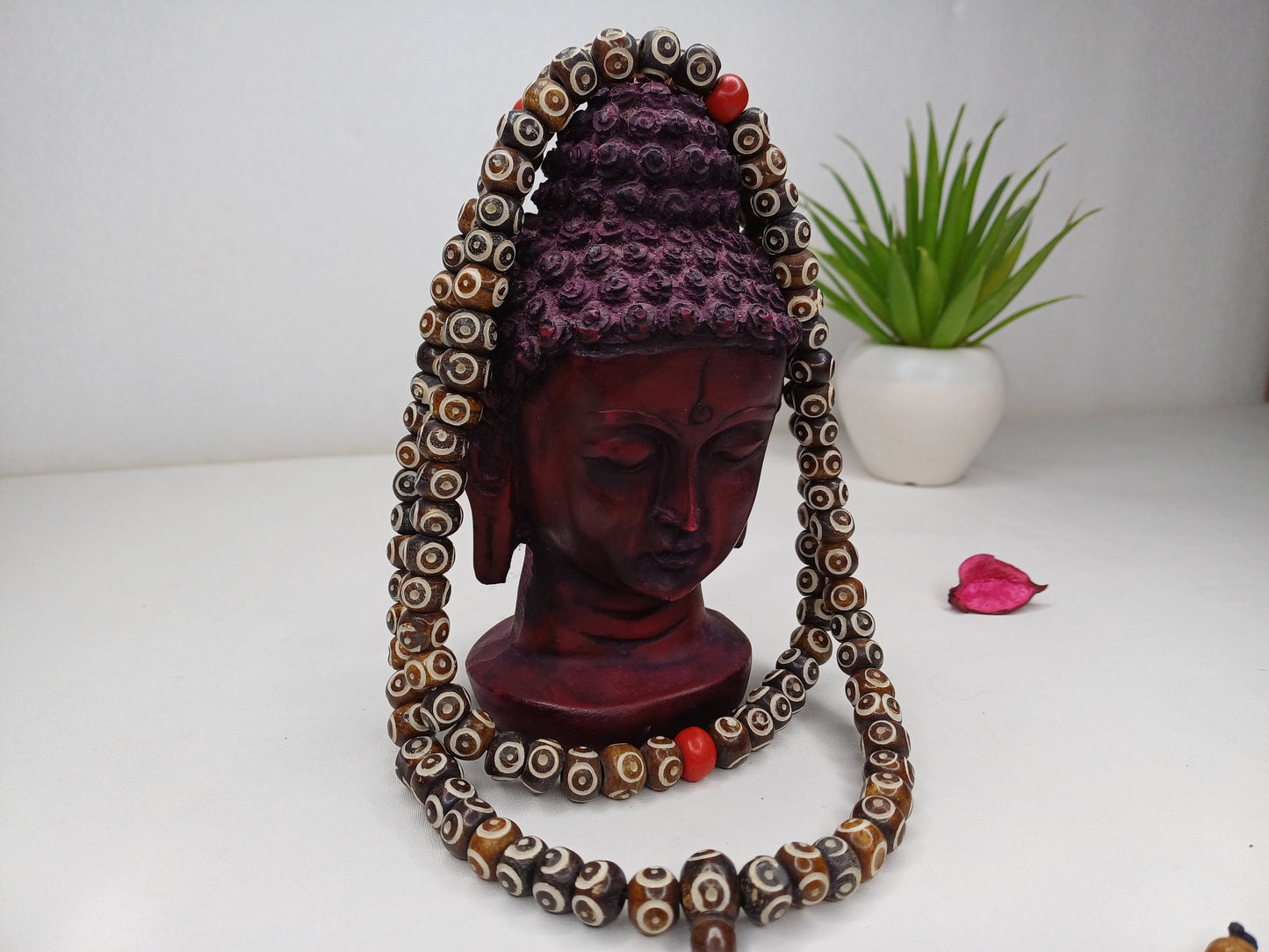 108 Brown Handcrafted Bone  Beads Yoga Meditation Mala Antique bone necklace Ethnic Jewellery  Buddhist Tibetan Prayer  Bone Disk Native