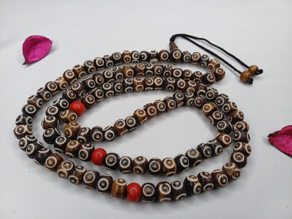 108 Brown Handcrafted Bone  Beads Yoga Meditation Mala Antique bone necklace Ethnic Jewellery  Buddhist Tibetan Prayer  Bone Disk Native
