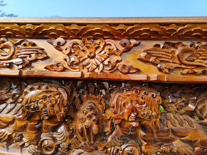 Handcarved Snow Lion Foldable Wooden Tibetan Buddhist Altar,Buddhist Prayer Table,Tibetan Meditation Altar,Traditional Tibetan Table