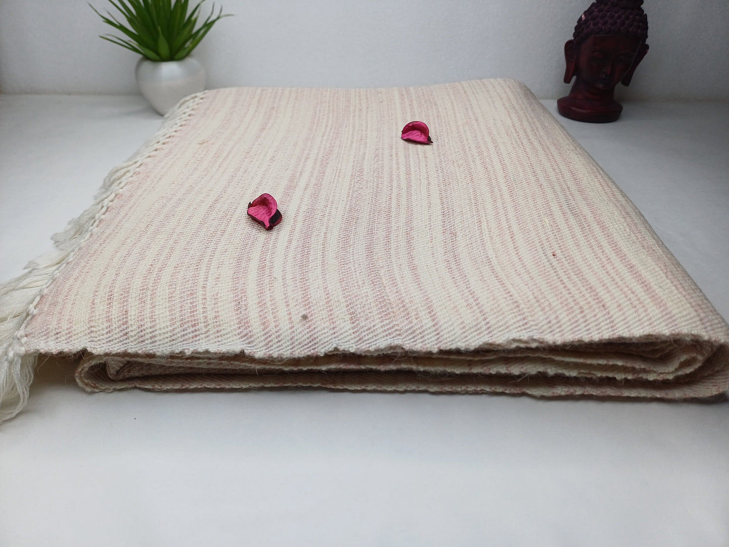HIMADRI Large Handspun/Handwoven Pure Himalayan Yak Wool Blanket,Oversize Yak Meditation Shawl,Ethnic Indian Yak Prayer Blanket,Tibetan Yak