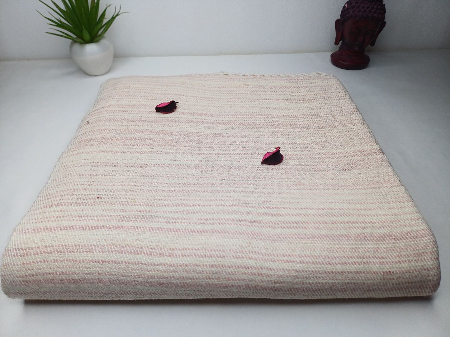 HIMADRI Large Handspun/Handwoven Pure Himalayan Yak Wool Blanket,Oversize Yak Meditation Shawl,Ethnic Indian Yak Prayer Blanket,Tibetan Yak