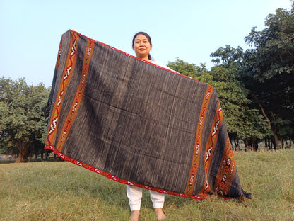Handspun Handwoven Pure Himalayan Yak Wool Shawl,Oversized Yak Scarf,Ethnic Indian Yak Stole,Tibetan Yak Wool,Embroidered Himalayan Yak Wrap