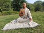 SWARG X-Large Thick Offwhite Handwoven Pure Himalayan Yak Wool Meditation Blanket,Oversized Indian Yak Wool Prayer Wrap,Tibetan Yak Blanket
