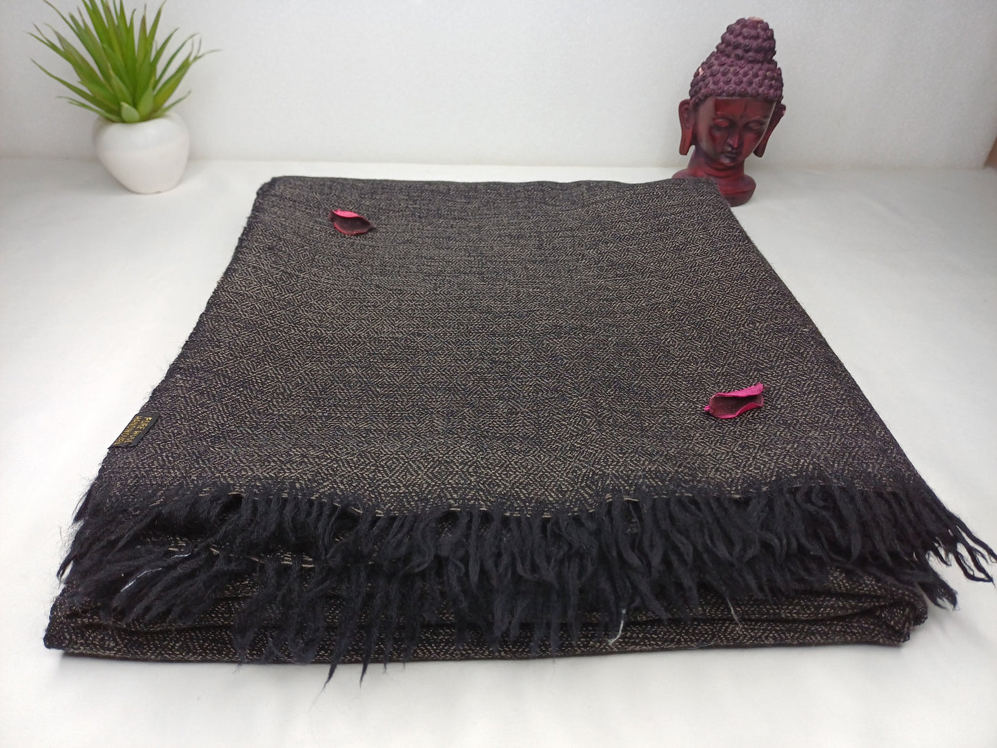 Extra-Large Yogi Handwoven Himalayan Sheep Wool Meditation Shawl,Himalayan Prayer Blanket,Himalayan Wool, Handmade Indian Yoga Prayer Wrap