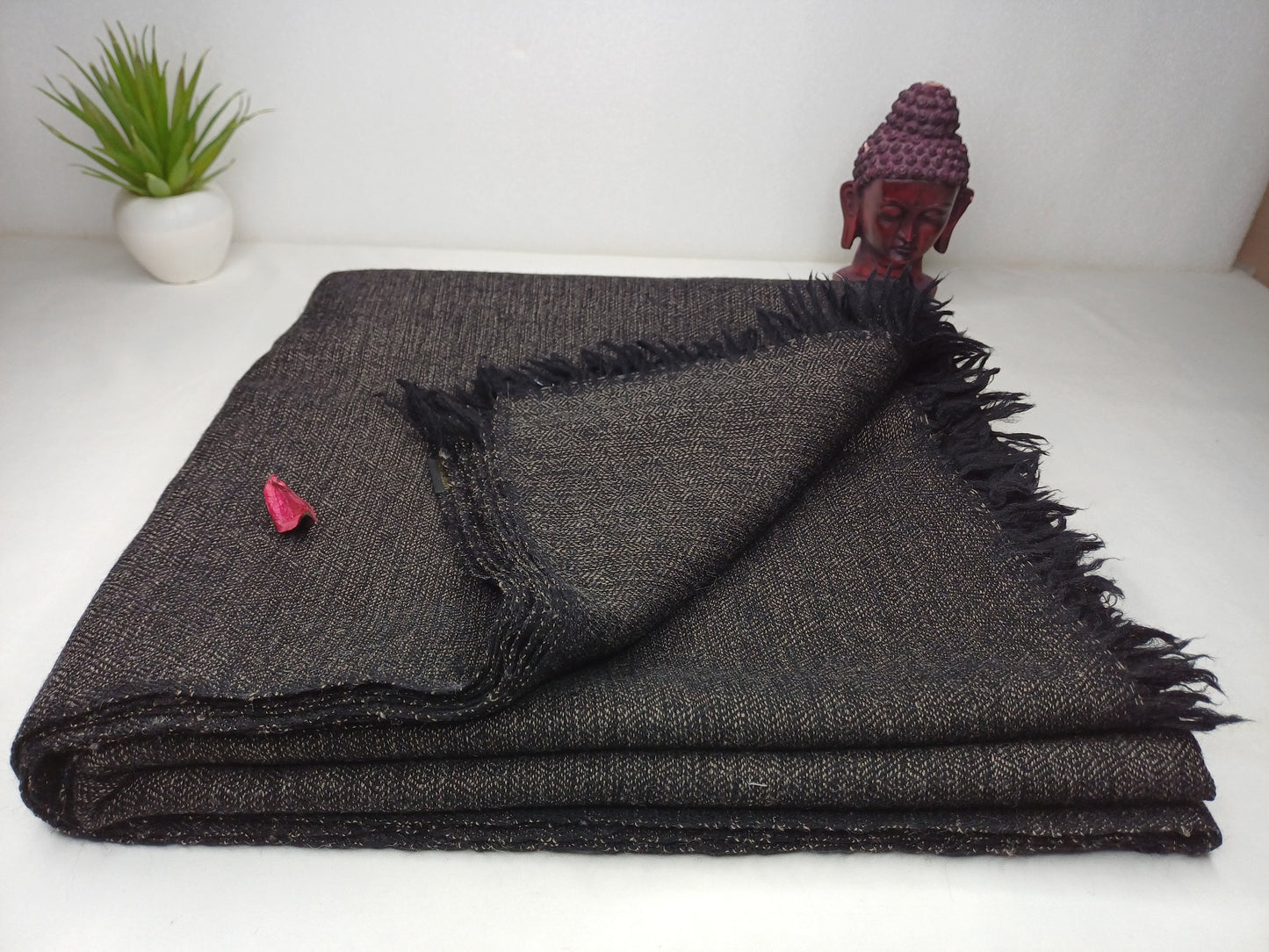 Extra-Large Yogi Handwoven Himalayan Sheep Wool Meditation Shawl,Himalayan Prayer Blanket,Himalayan Wool, Handmade Indian Yoga Prayer Wrap