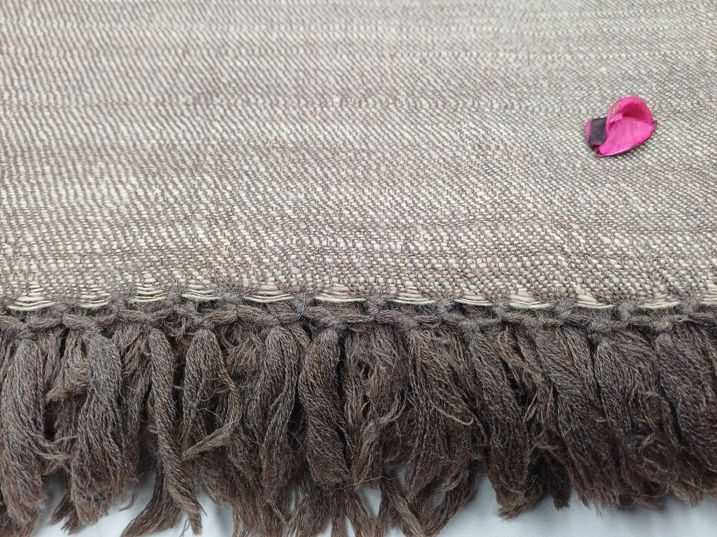 AADI X-Large Thick Brown Ethical Handwoven Pure Himalayan Yak Wool Meditation Blanket,Indian Yak Wool Prayer Wrap,Tibetan YakWool Prayer Zen