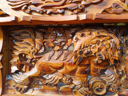 Handcarved Snow Lion Foldable Wooden Tibetan Buddhist Altar,Buddhist Prayer Table,Tibetan Meditation Altar,Traditional Tibetan Table