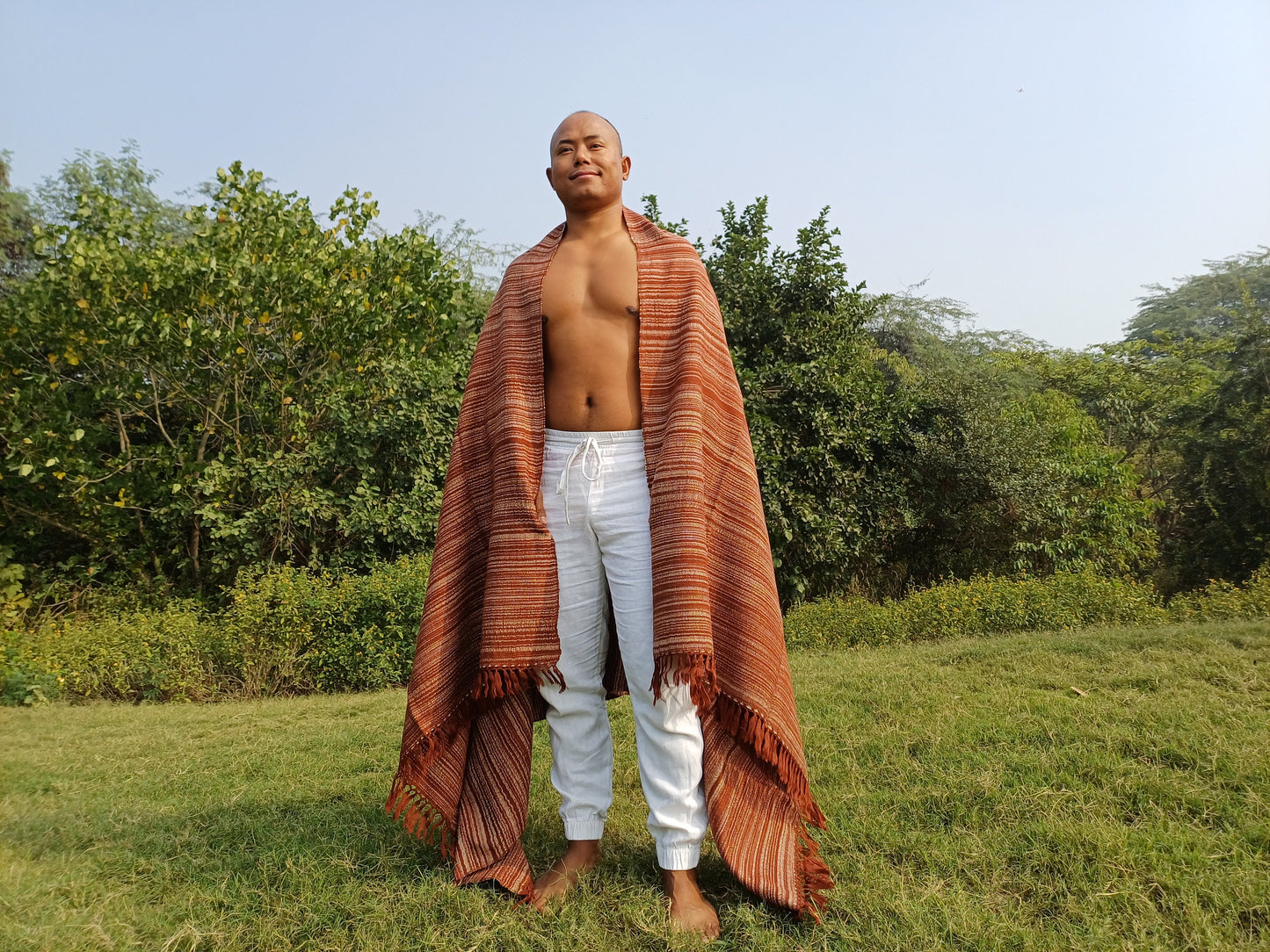 Large Thick Brown Handspun/Handwoven Himalayan Yak Wool Meditation Blanket,Tibetan Yak Wool Wrap,Ethnical Yak Wool Prayer Zen,Himalayan Yak