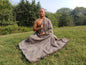 CHAKRA X-Large Thick Heavy Brown Handwoven Pure Himalayan Yak Wool Meditation Blanket,Tibetan Yak Wool Wrap,Himalayan YakWool Prayer Blanket