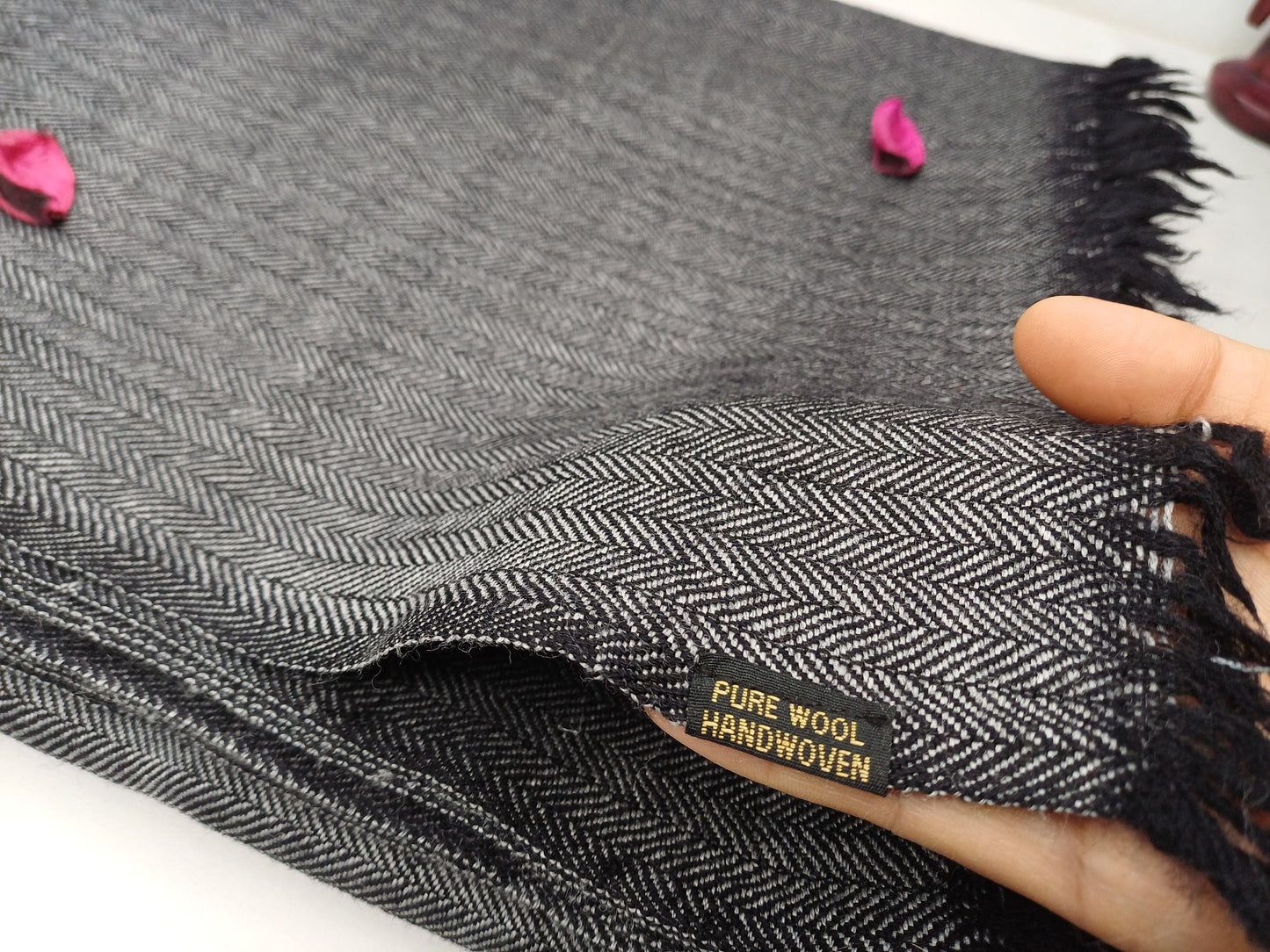 Extra Large Dark Grey Yogi Handwoven Himalayan Sheep Wool Meditation Shawl,Himalayan Prayer Blanket,Kullu Shawl,Handmade Ethnic Indian Shawl