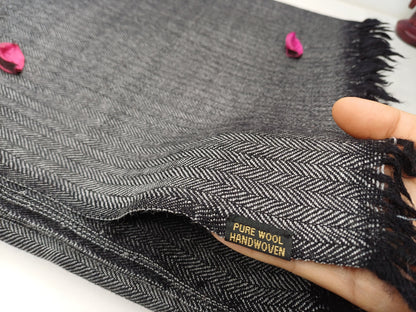Extra Large Dark Grey Yogi Handwoven Himalayan Sheep Wool Meditation Shawl,Himalayan Prayer Blanket,Kullu Shawl,Handmade Ethnic Indian Shawl