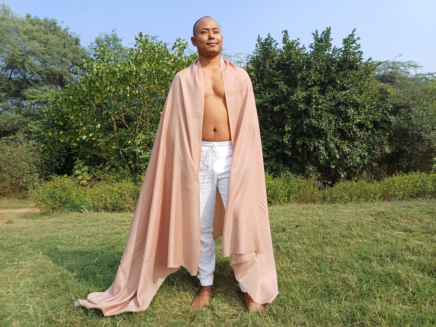 Extra-Large Lightweight Handwoven Authentic Himalayan Pashmina Wool Meditation Shawl, Himalayan Pashmina Prayer Shawl,Pashmina Wool Wrap/Zen