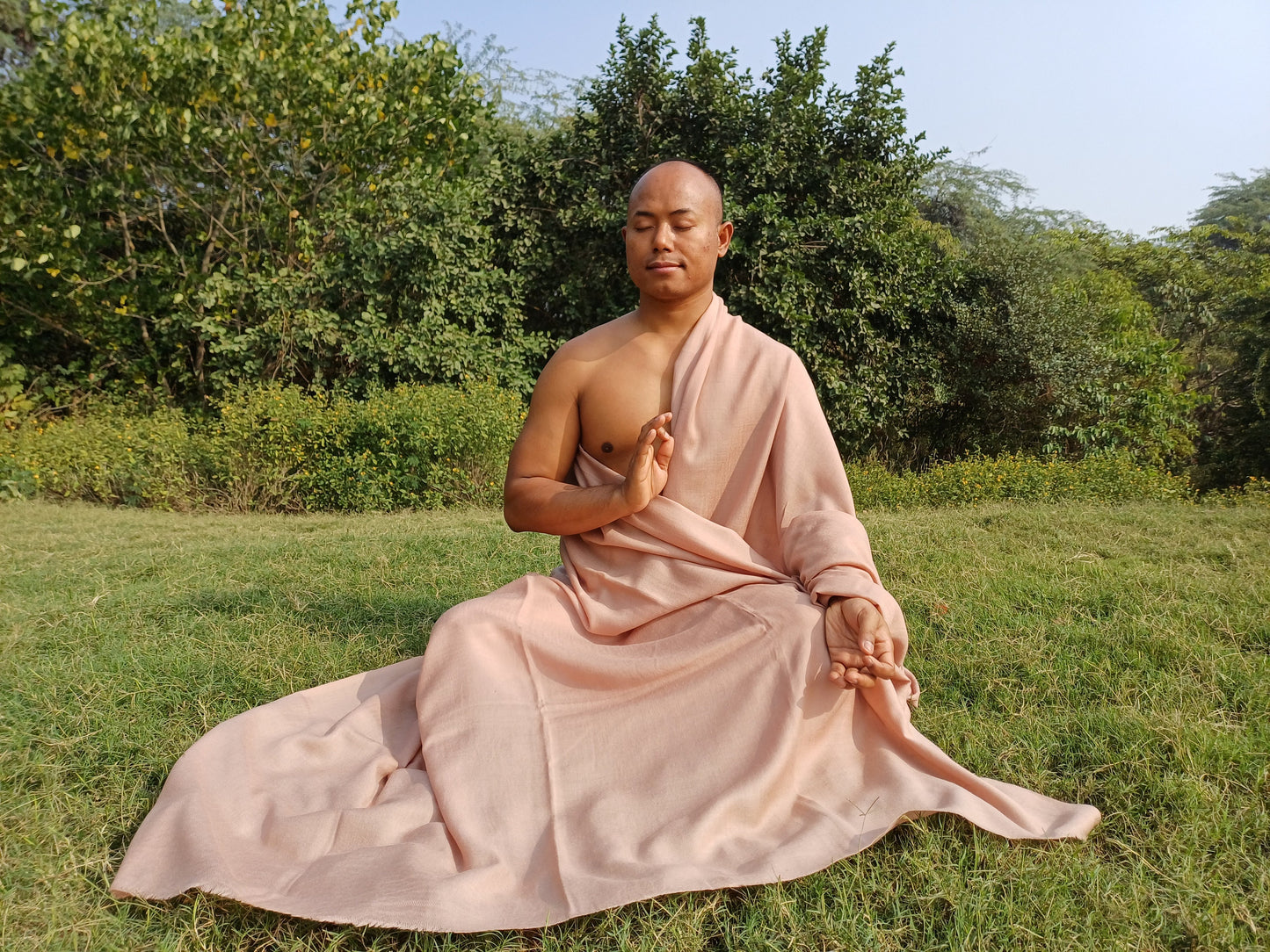 Extra-Large Lightweight Handwoven Authentic Himalayan Pashmina Wool Meditation Shawl, Himalayan Pashmina Prayer Shawl,Pashmina Wool Wrap/Zen
