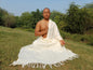 INDRA X-Large Handwoven Lightweight White Pure Himalayan Angora Wool Meditation Shawl,Himalayan Wool Prayer Blanket,Indian Yoga Prayer Wrap