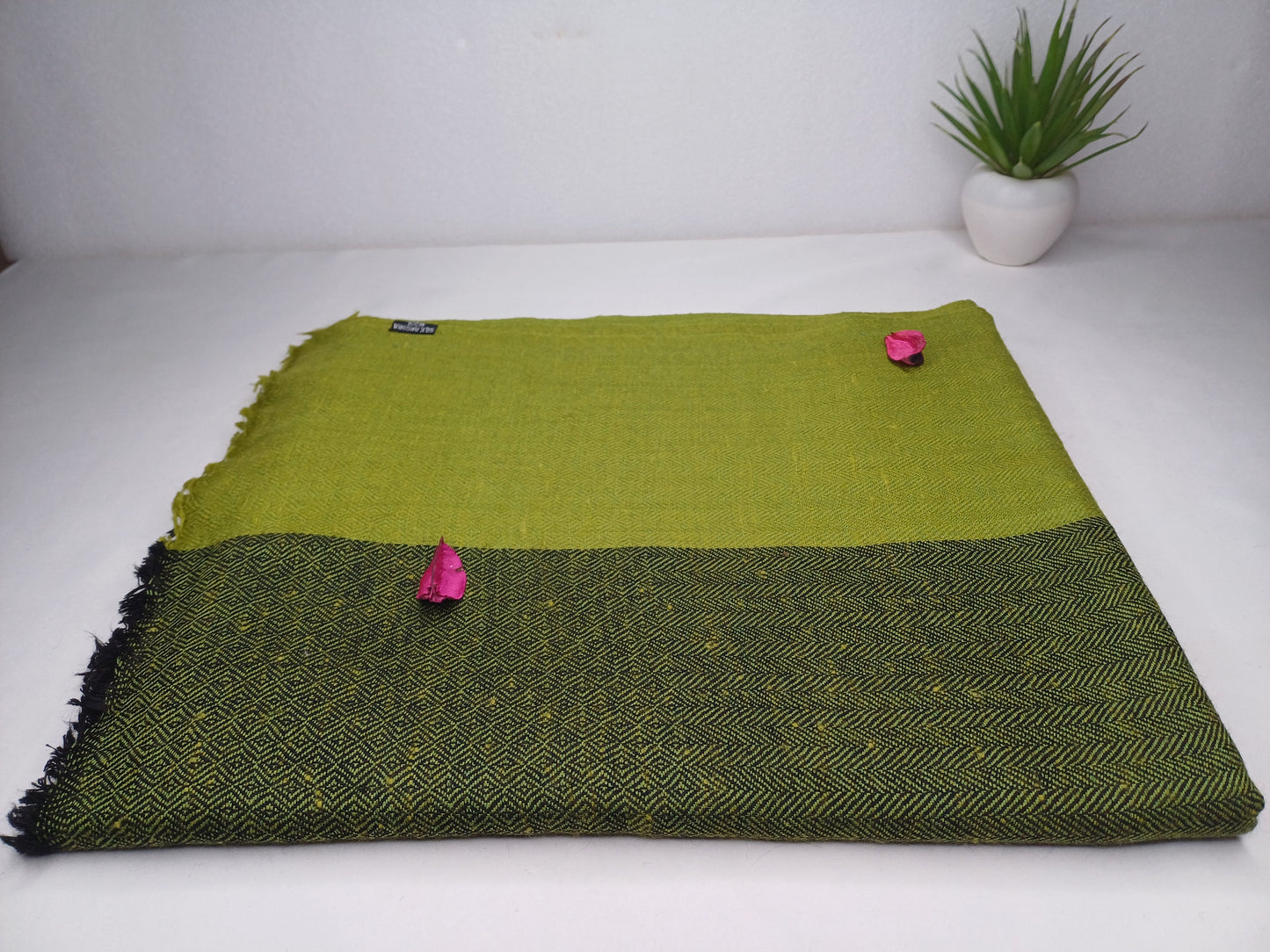 GREEN TARA X-Large Handwoven Himalayan Angora Wool Buddhist Meditation Shawl,Himalayan Wool Prayer Blanket,Tibetan Prayer Wrap,Indian Shawl