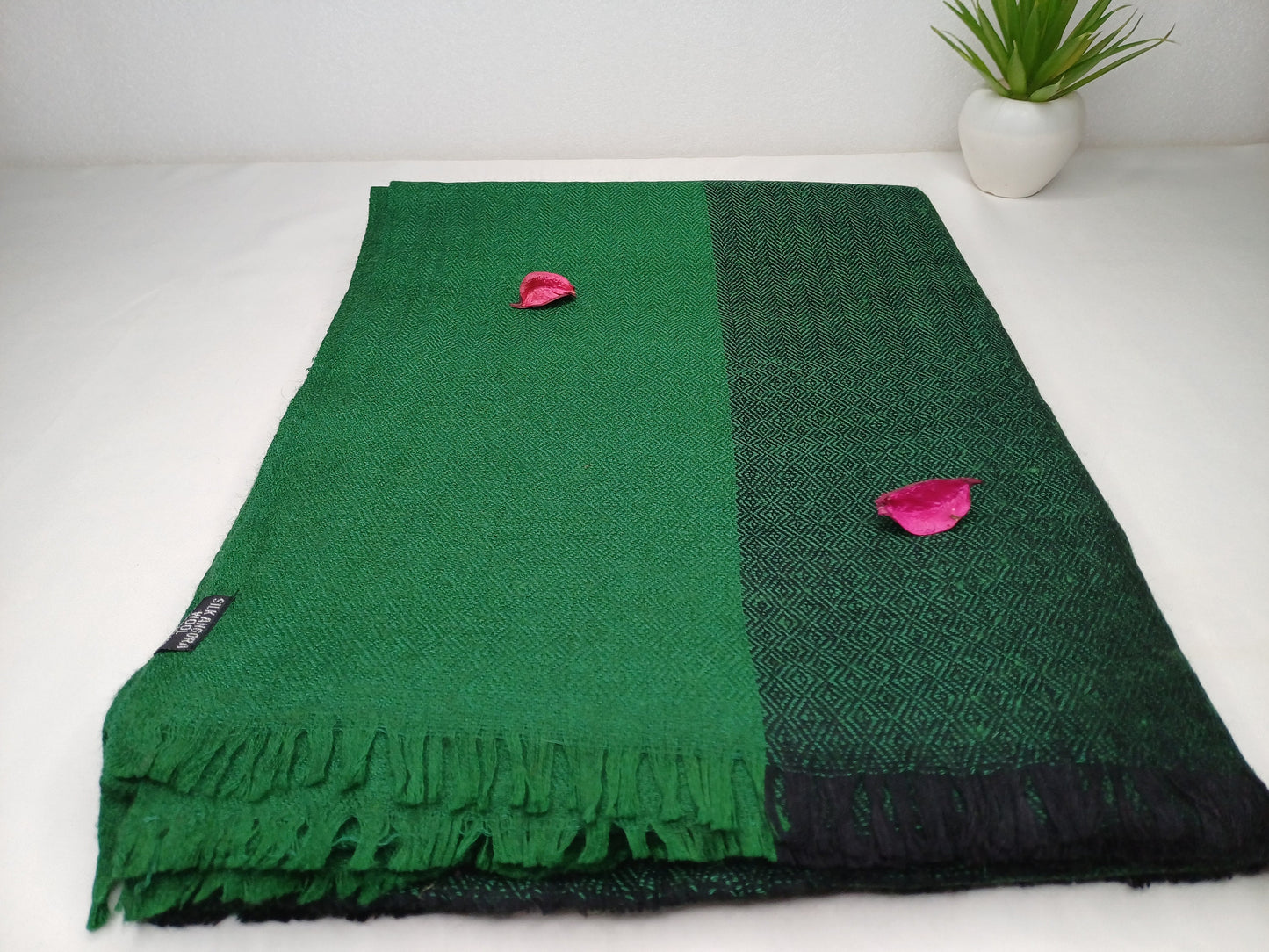 GREEN TARA X-Large Handwoven Himalayan Pure Angora Wool Buddhist Meditation Shawl,Ethnic Himalayan Wool Prayer Yoga Wrap,Tibetan Prayer Zen