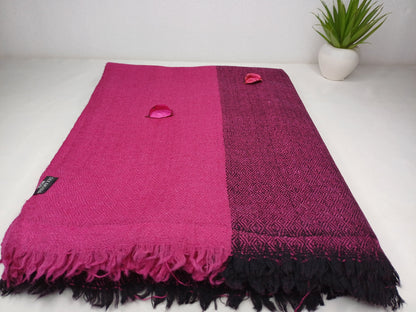 PINK TARA X-Large Handwoven Himalayan Angora Wool Buddhist Meditation Shawl,Himalayan Wool Prayer Blanket,Prayer Wrap,Ethnic Indian Blanket