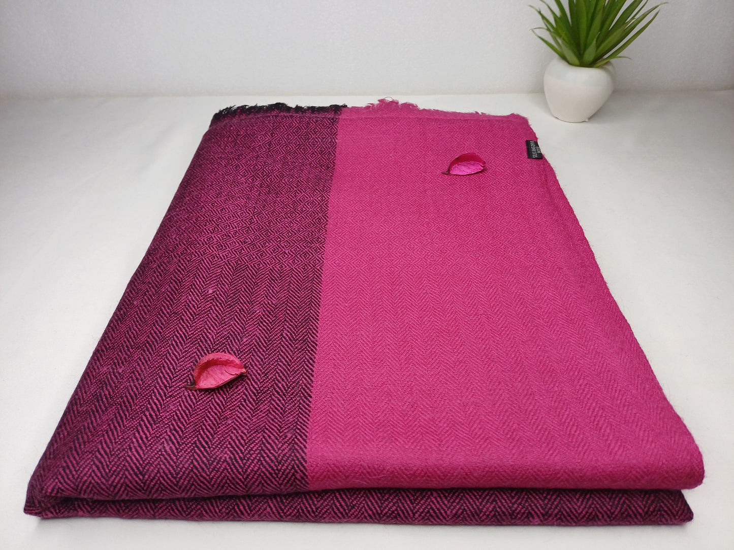 PINK TARA X-Large Handwoven Himalayan Angora Wool Buddhist Meditation Shawl,Himalayan Wool Prayer Blanket,Prayer Wrap,Ethnic Indian Blanket