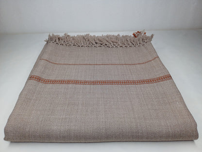 YOGESH Handwoven Brown Pure Himalayan Sheep Wool Meditation Shawl,Himalayan Prayer Blanket,Kullu Shawl,Ethnic Indian Shawl,Wool Prayer Wrap