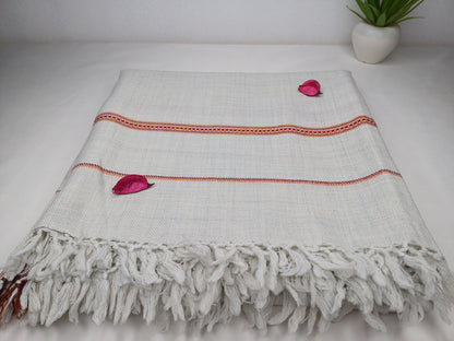 X-Large Grey Pure Himalayan Sheep Wool Prayer Blanket,Wool Meditation Shawl,Indian Ethnic Blanket,Himalayan Wool Prayer Wrap,Kullu Shawl