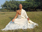 MAYAPUR Extra-Large Handwoven Cream Pure Himalayan Sheep Wool Meditation Shawl,Himalayan Prayer Blanket,Himalayan Wool India Prayer Zen Wrap