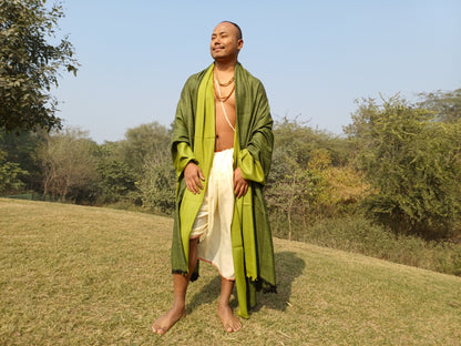 GREEN TARA X-Large Handwoven Himalayan Angora Wool Buddhist Meditation Shawl,Himalayan Wool Prayer Blanket,Tibetan Prayer Wrap,Indian Shawl
