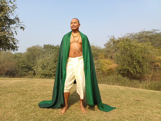 GREEN TARA X-Large Handwoven Himalayan Pure Angora Wool Buddhist Meditation Shawl,Ethnic Himalayan Wool Prayer Yoga Wrap,Tibetan Prayer Zen