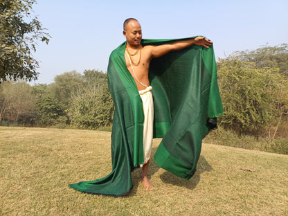 GREEN TARA X-Large Handwoven Himalayan Pure Angora Wool Buddhist Meditation Shawl,Ethnic Himalayan Wool Prayer Yoga Wrap,Tibetan Prayer Zen