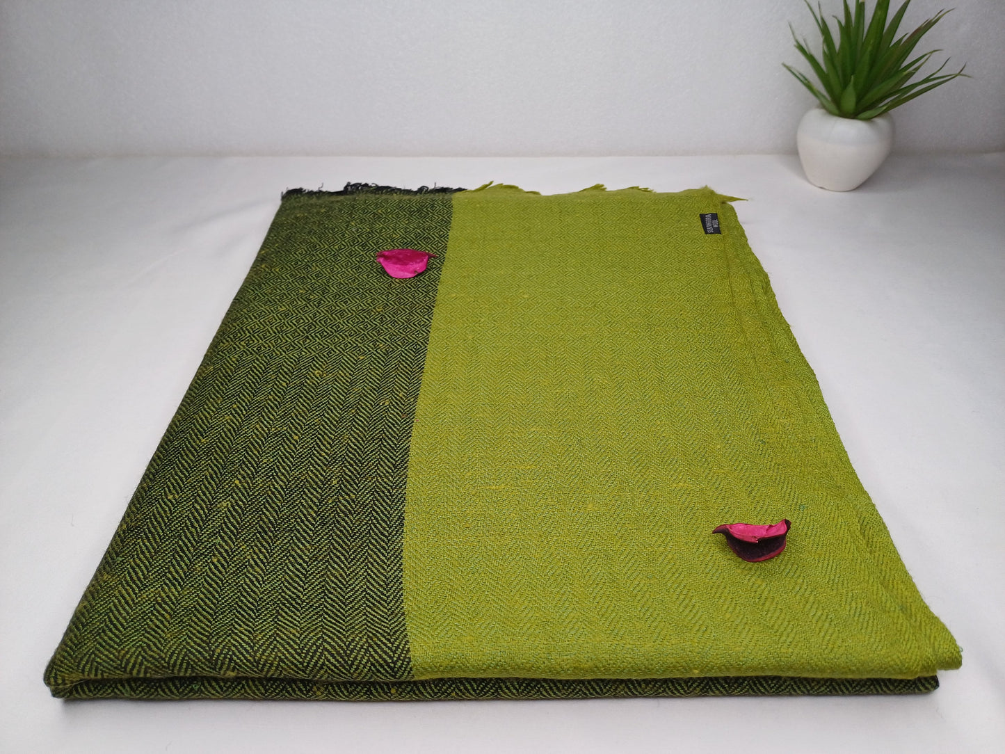 GREEN TARA X-Large Handwoven Himalayan Angora Wool Buddhist Meditation Shawl,Himalayan Wool Prayer Blanket,Tibetan Prayer Wrap,Indian Shawl