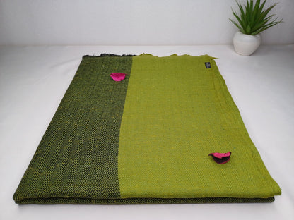 GREEN TARA X-Large Handwoven Himalayan Angora Wool Buddhist Meditation Shawl,Himalayan Wool Prayer Blanket,Tibetan Prayer Wrap,Indian Shawl