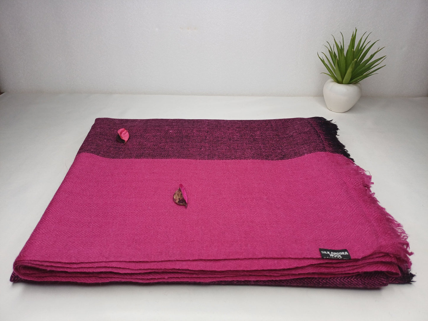 PINK TARA X-Large Handwoven Himalayan Angora Wool Buddhist Meditation Shawl,Himalayan Wool Prayer Blanket,Prayer Wrap,Ethnic Indian Blanket