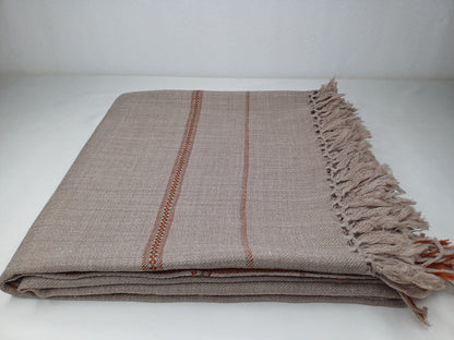 YOGESH Handwoven Brown Pure Himalayan Sheep Wool Meditation Shawl,Himalayan Prayer Blanket,Kullu Shawl,Ethnic Indian Shawl,Wool Prayer Wrap