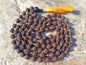 Hand-Knotted 8mm Lab Certified Black 5 Mukhi Rudraksha Mala,Sacred Natural Seed Rosary For Chanting,Meditation,Healing,Rudraksha Necklace